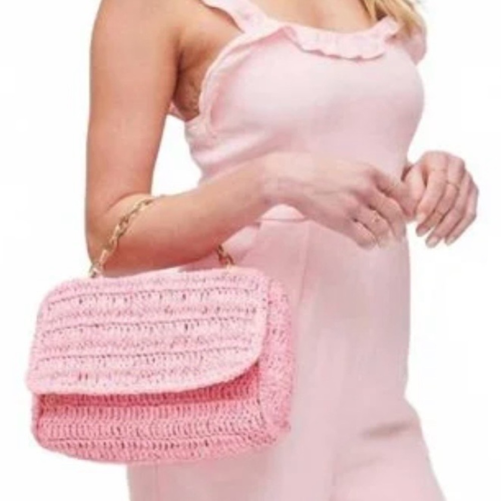 Urban Expressions Blush Woven Straw Top Handle Bag-Feminine-Soft Glam-Coquette